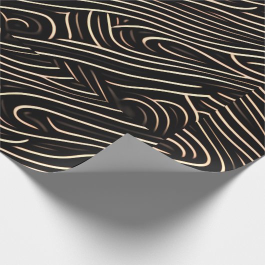 Matrijs snijdt gestileerd hout Monochrom modern pa Cadeaupapier (Hoek)