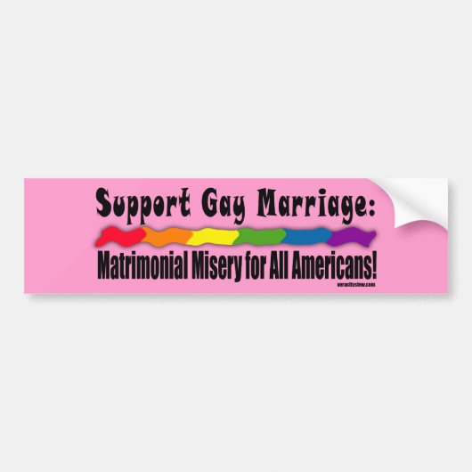Matrimonial Misery Equality Bumpersticker (Voorkant)