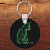 Matrix Cat Art Sleutelhanger (Voorkant)