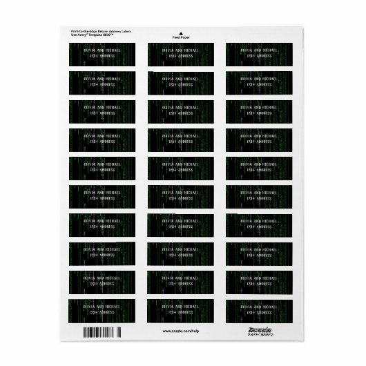 Matrix-code Etiket (Full Sheet)