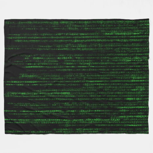 Matrix-code Fleece Deken (Voorkant (Horizontaal))