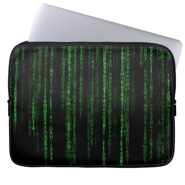 Matrix-code Laptop Sleeve (Voorkant)