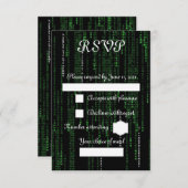 Matrix-code RSVP Kaartje (Voorkant / Achterkant)