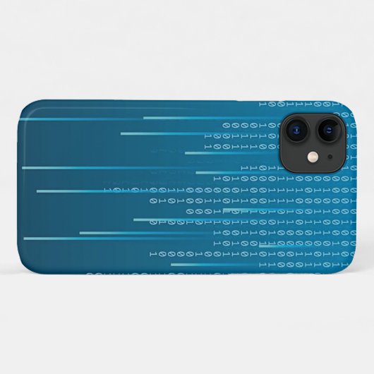 Matrix patroon in blauw Case-Mate iPhone case (Achterkant (horizontaal))