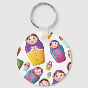Matroesjka pop - Russisch nest poppen patroon Sleutelhanger