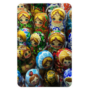 Matroesjka-poppen Souvenir Kraampje Reis Foto Magneet