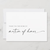 Matron d'honneur Carte de remerciements | Minimali (Devant)