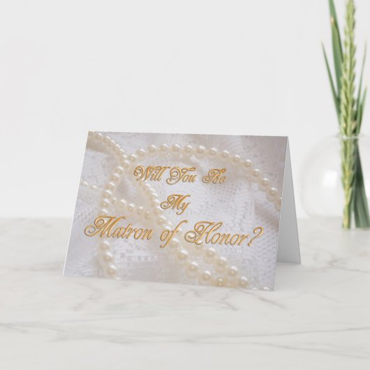 Matron d'honneur invitation avec perles (Devant)