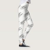 Matron d'honneur Leggings - Noir sur Blanc (Droite)