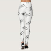Matron d'honneur Leggings - Noir sur Blanc (Dos)
