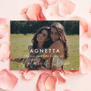 Matron minimaliste d'honneur Carte de remerciement