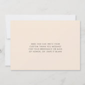 Matron minimaliste d'honneur Carte de remerciement (Dos)