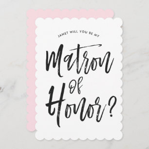 Matron of Honor   Aangepaste bruiloft in Script-st Kaart