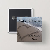 Matron of Honor Beach Wedding Button (Voorkant /achterkant)