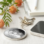 Matron of Honor Black en White Custom Sleutelhange Sleutelhanger (Zijkant)