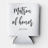 Matron of Honor Black White Wedding Blikjeskoeler (Voorkant)