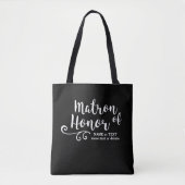 Matron of Honor Canvas tas | Chic White Script (Voorkant)