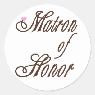 Matron of Honor Classy Browns Ronde Sticker