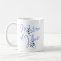 Matron of Honor Floral Letter Dusty Blue Custom