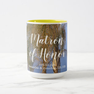 Matron of Honor Palm Trees Personalized Mugs Tweekleurige Koffiemok