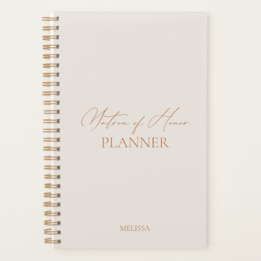 "Matron of Honor Planner" Modern Elegant Wedding Planner (Voorkant)