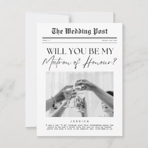 Matron of Honor Proposal, Britse krant op maat Briefkaart