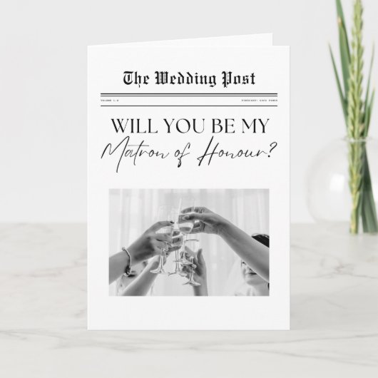 Matron of Honor Proposal, Britse krant op maat Kaart (Voorkant)