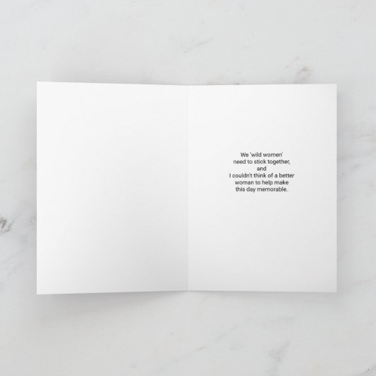 Matron of Honor Request in Animal Print (Binnen)