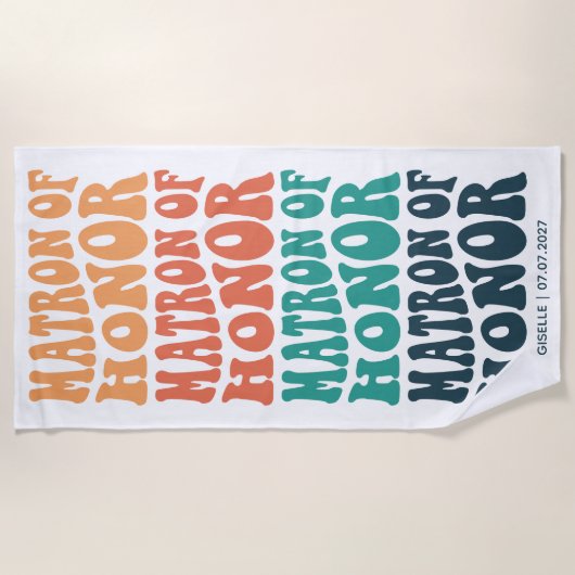 Matron of Honor Retro Pastel Gradient Strandlaken (Voorkant)