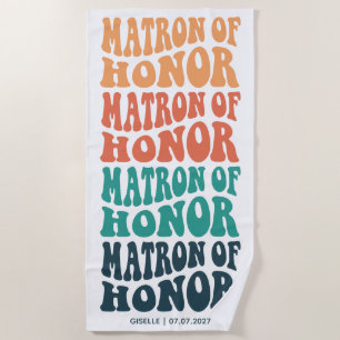Matron of Honor Retro Pastel Gradient Strandlaken