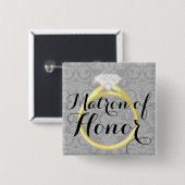 Matron of Honor Ring Bridal Wedding Party Button (Voorkant /achterkant)