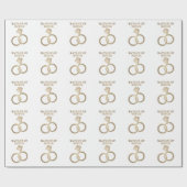 Matron of Honor Romantische gouden ringen bruiloft Cadeaupapier (Vlak)