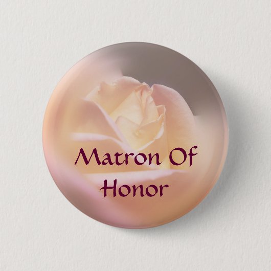 Matron of Honor Roos Flower Wedding Button (Voorkant)