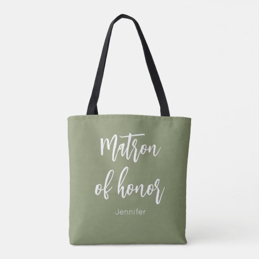 Matron of Honor Sage Green Wedding Canvas tas (Achterkant)