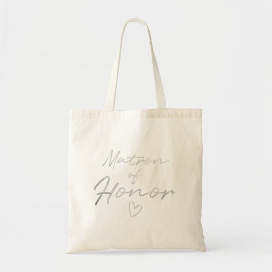 Matron of Honor - Silver faux foil canvas tas (Voorkant)