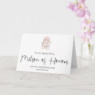 Matron of Honor Wedding Dank u van Bride Kaart