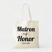 Matron van eer bold typografie bruiloft tote bag (Voorkant)