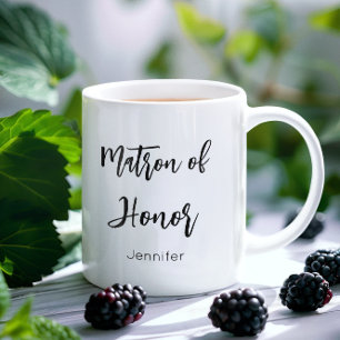 Matron van Honor Zwart Wit Bruiloft Mok