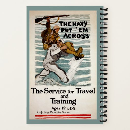 matroos wading terwijl hij een soldaat op zijn sch notitieboek (Achterkant)