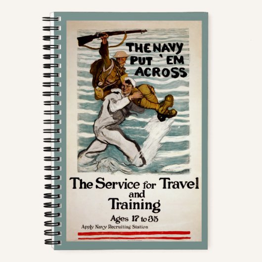 matroos wading terwijl hij een soldaat op zijn sch notitieboek (Voorkant)