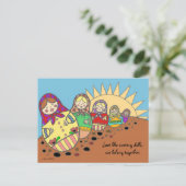 Matroshka Nesting Dolls Ukraine Folk Art Briefkaart (Staand voorkant)