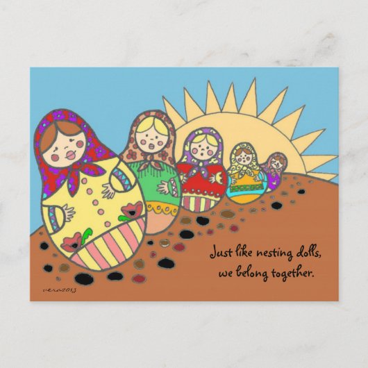 Matroshka Nesting Dolls Ukraine Folk Art Briefkaart (Voorkant)