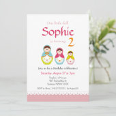 Matryoshka Anniversaire Fête Invitation (Debout devant)