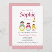 Matryoshka Anniversaire Fête Invitation (Devant / Derrière)