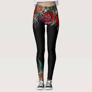 MATRYOSHKA COLLECTIE vivid florvormig patroon Leggings