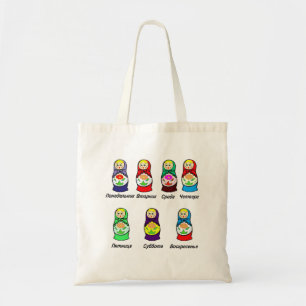 Matryoshka Dagen van de week Tote Bag