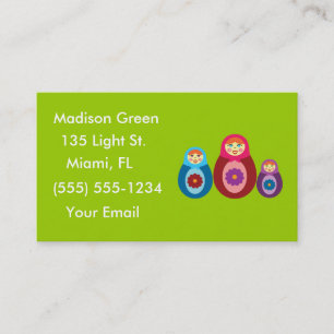 Matryoshka Doll Design Visitekaartjes