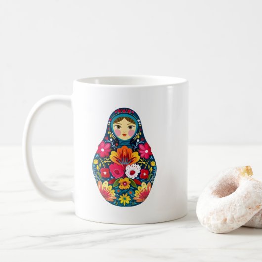 Matryoshka Doll Koffiemok (Met donut)