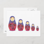 Matryoshka Doll ~ Russian Nesting / Babushka Briefkaart (Voorkant / Achterkant)