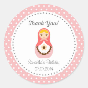 Matryoshka Doll Verjaardag Dank u Sticker